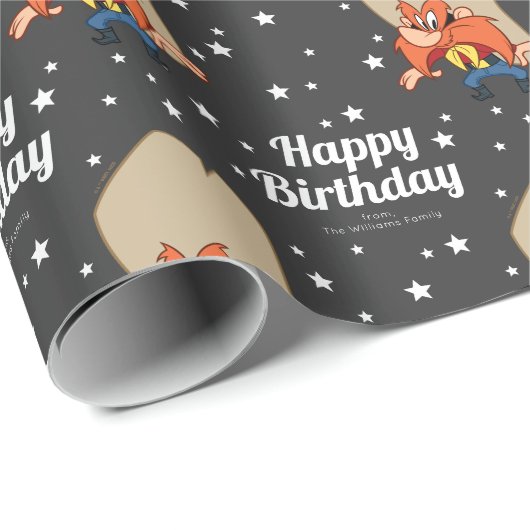 Custom Yosemite Sam Happy Birthday Cadeaupapier (Rol Hoek)