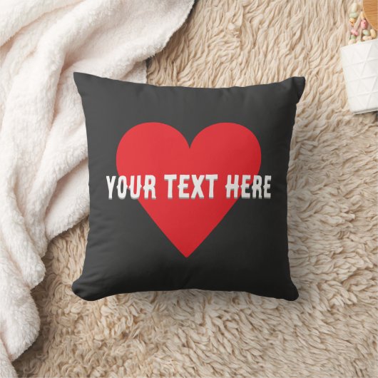 Custom your city or team heart Throw Pillow  Kussen (Deken)