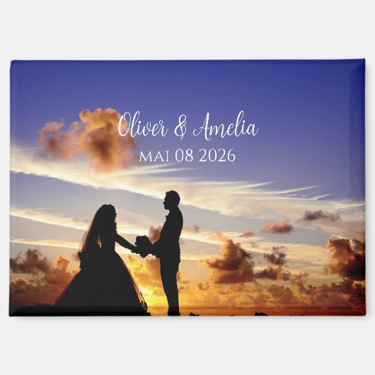 custom your photo personalized name wedding magnet (Recto)
