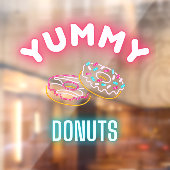 Custom Yummy Sprinkle Donuts Faux Neon Lights Raamsticker (Vel 2)