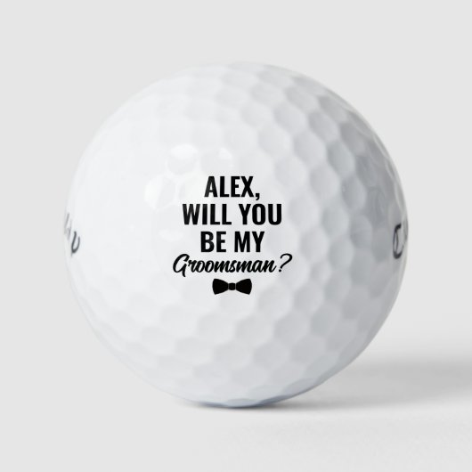 Custom zal u mijn bruidsmeisje huwelijksaanzoek golfballen (Voorkant)