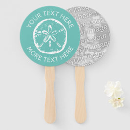 Custom zand dollar shell strand bruiloft partij fo handwaaier