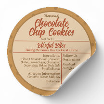Custom Zelfgemaakte Baked Goods Sticker Label