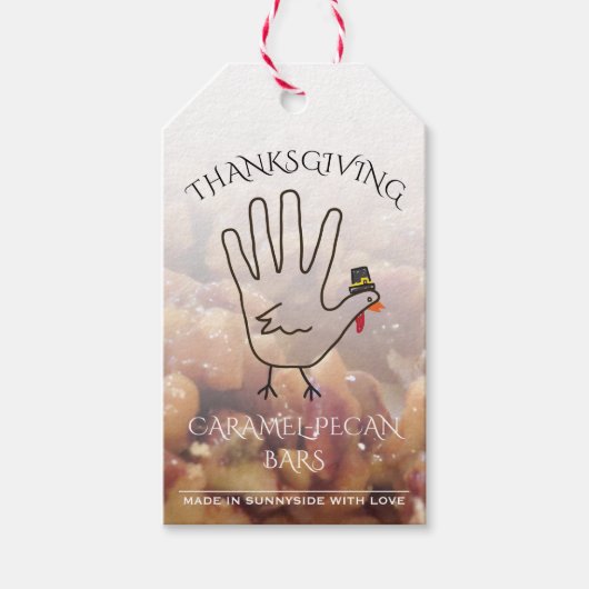 Custom Zelfgemaakte Caramel Pecan Bars Labels Cadeaulabel (Voorkant)