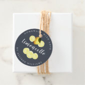 Custom Zelfgemaakte Limoncello Donkerblauwe fles F Bedankjes Labels (In situ)