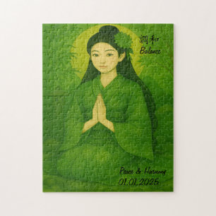 Custom Zen Meditatie Mindful Japan illustratie Legpuzzel
