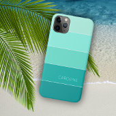 Custom Zomer Blauw Aqua Ocean Turquoise Stripes Case-Mate iPhone Case