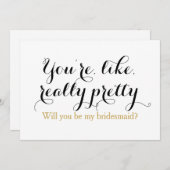 Custom zul je mijn bruidsmeisje grappige bruiloft kaart (Voorkant / Achterkant)