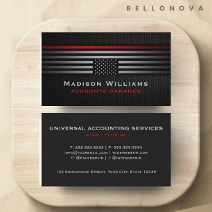 Custom Zwart Grijs Rood De Amerikaanse Vlag Premiu Visitekaartje