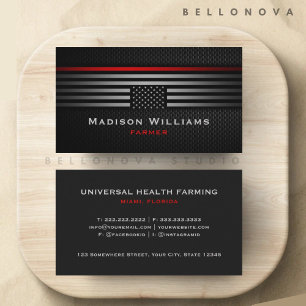 Custom Zwart Grijs Rood De Amerikaanse Vlag Premiu Visitekaartje