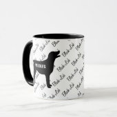 CUSTOM Zwart Lab Hond Silhouet Mok (Voorkant links)