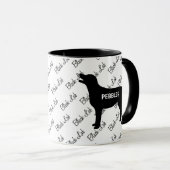 CUSTOM Zwart Lab Hond Silhouet Mok (Voorkant rechts)