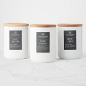 Custom Zwart Monogram Gastenkamer Hand Lotion Labe Voedselcontainer Etiket (Flessen)