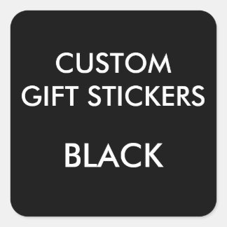 Custom ZWART VIERKANT Gift Stickers Sjabloon