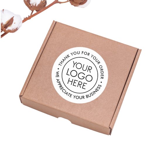 Custom Zwart-wit Bedankt Sticker met Logo