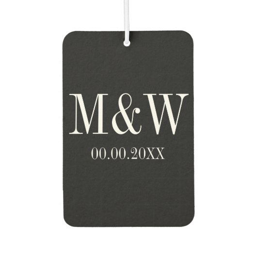 Custom zwart-wit hart auto luchtverfrisser (Voorkant)