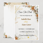 Custome Rustic Boho Fall Enregistrer la carte Date (Devant / Derrière)