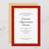 Customer Appreciation Dinner | Rood en Goud Kaart (Voorkant / Achterkant)
