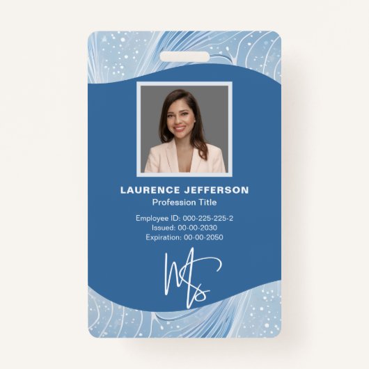 Customer Employee Photo, Qr Code, Logo, Name  Badge (Voorkant)