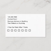Customer Loyalty Car Wash Visitekaartjes (Achterkant)