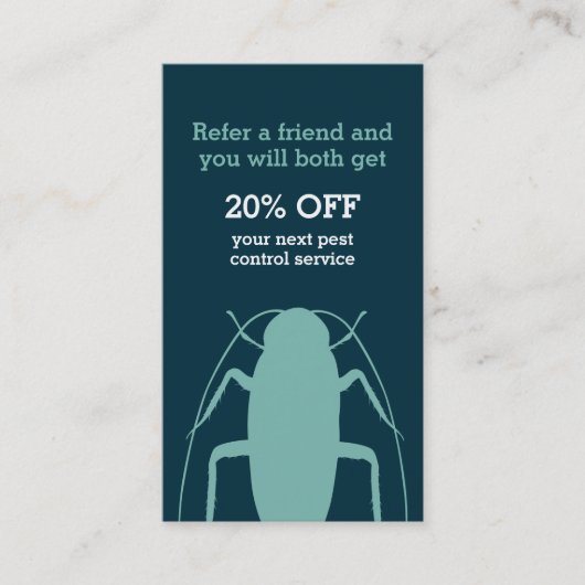 Customer Pest Control Services Aanbevelingskaartje (Voorkant)