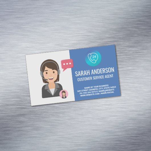 Customer Service Agent | Telefoonoperator Magnetisch Visitekaartje (Voorbeeld)