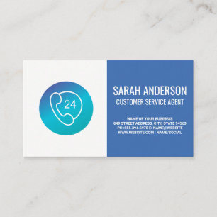 Customer Service Agent Telefoonpictogram van cal Visitekaartje