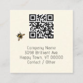 Customer Thank You Bees QR code Vierkante Visitekaartje (Achterkant)