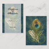 CustomInvite Peacock Feather Mariage Cartes de pla (Devant / Derrière)