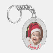 Customisable Acrylic Circle Baby First Christmas Sleutelhanger (Voorkant Links)