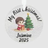Customisable Baby's First Christmas Acrylic Ornament (achterkant)