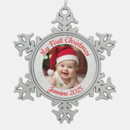 Customisable Baby's First Christmas Tin Sneeuwvlok Ornament