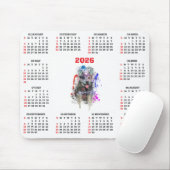 Customisable Cute Blue Heeler Dog Calendar Muismat (Met muis)