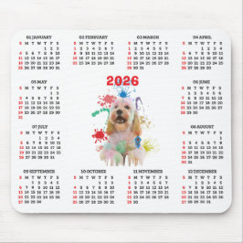 Customisable Cute Cockapoo Dog Calendar  Muismat
