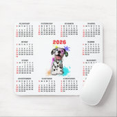 Customisable Cute Dalmatian Dog Calendar Muismat (Met muis)