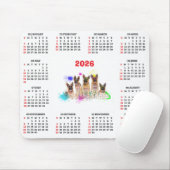 Customisable Cute German Shepherd Dog Calendar  Muismat (Met muis)