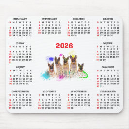 Customisable Cute German Shepherd Dog Calendar  Muismat
