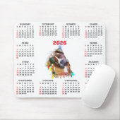 Customisable Cute Pittie Dog Calendar Muismat (Met muis)