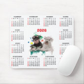 Customisable Cute Schnauzer Dog Calendar Muismat (Met muis)