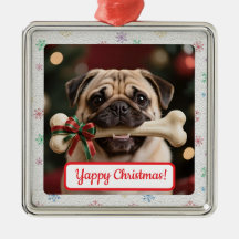 Customisable Dog And Bone Pet Owner's Square Xmas