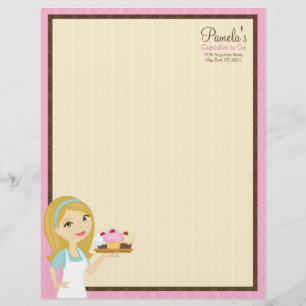Customisable En-tête de lettre blond 4 du petit gâteau D12 de