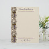 Customisable En-tête de lettre croisé pourpre (Debout devant)