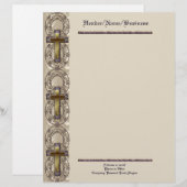 Customisable En-tête de lettre croisé pourpre (Devant / Derrière)