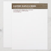 Customisable En-tête de lettre d'affaires de bois de charpente (Devant / Derrière)