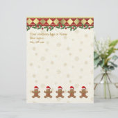 Customisable En-tête de lettre de biscuits de père Noël de pain (Debout devant)