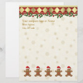 Customisable En-tête de lettre de biscuits de père Noël de pain (Devant / Derrière)