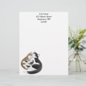 Customisable En-tête de lettre de chat et de chaton de mère (Debout devant)