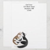 Customisable En-tête de lettre de chat et de chaton de mère (Devant / Derrière)
