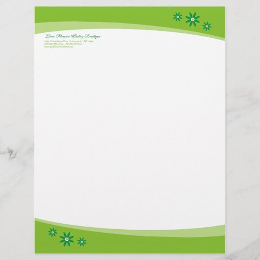 Customisable En-tête de lettre de fleurs de chaux (Devant)
