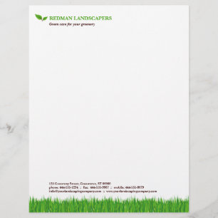 Customisable En-tête de lettre herbeux de paysage